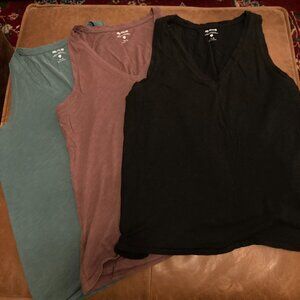 Set of three (3) Madewell v-neck tanks